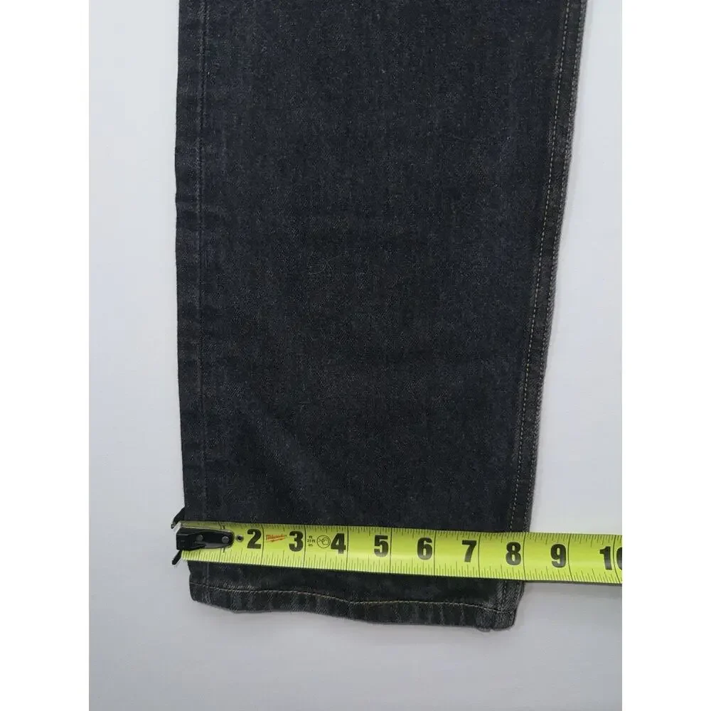 Levis 501 Jeans Mens 33x36 Black Denim Original Straight Fit Button Fly Red Tab